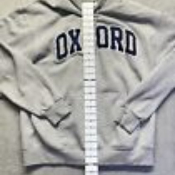 Champion Hoodie Adult Size Large Eco Fleece Weave Oxford Logo Grey Stitched - Picture 6 of 9